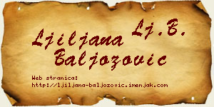 Ljiljana Baljozović vizit kartica